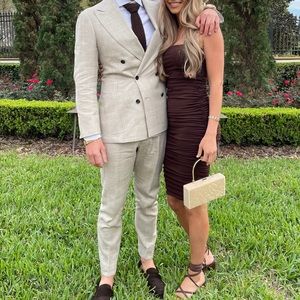 Revolve midi dress with gold chain straps